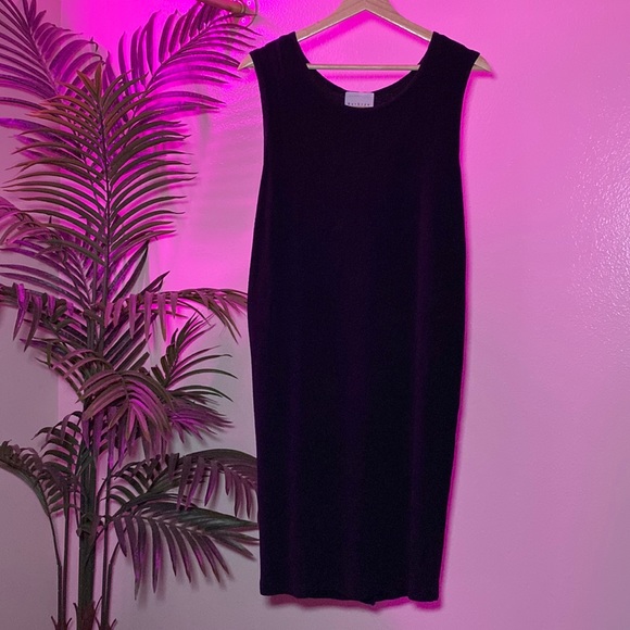 KATHRYN DEENE NEW YORK - BLACK SLEEVELESS KNEE LENGTH SHEATH DRESS - Picture 1 of 16